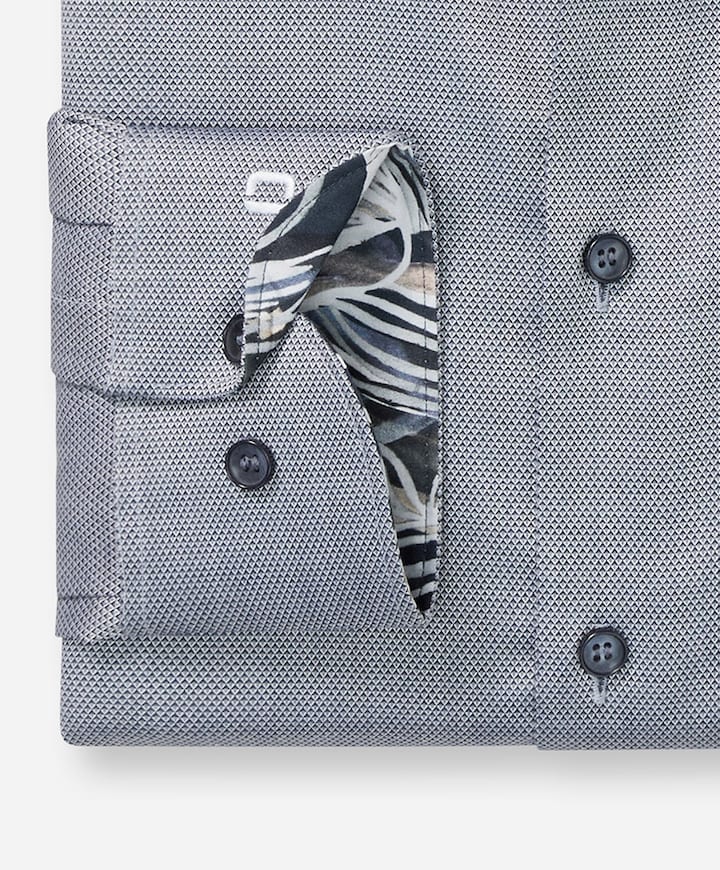 Heren overhemd extra lange mouw blauw