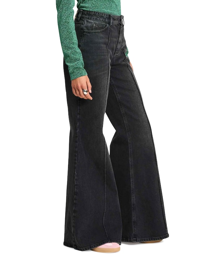 Flare Washed jeans zwart