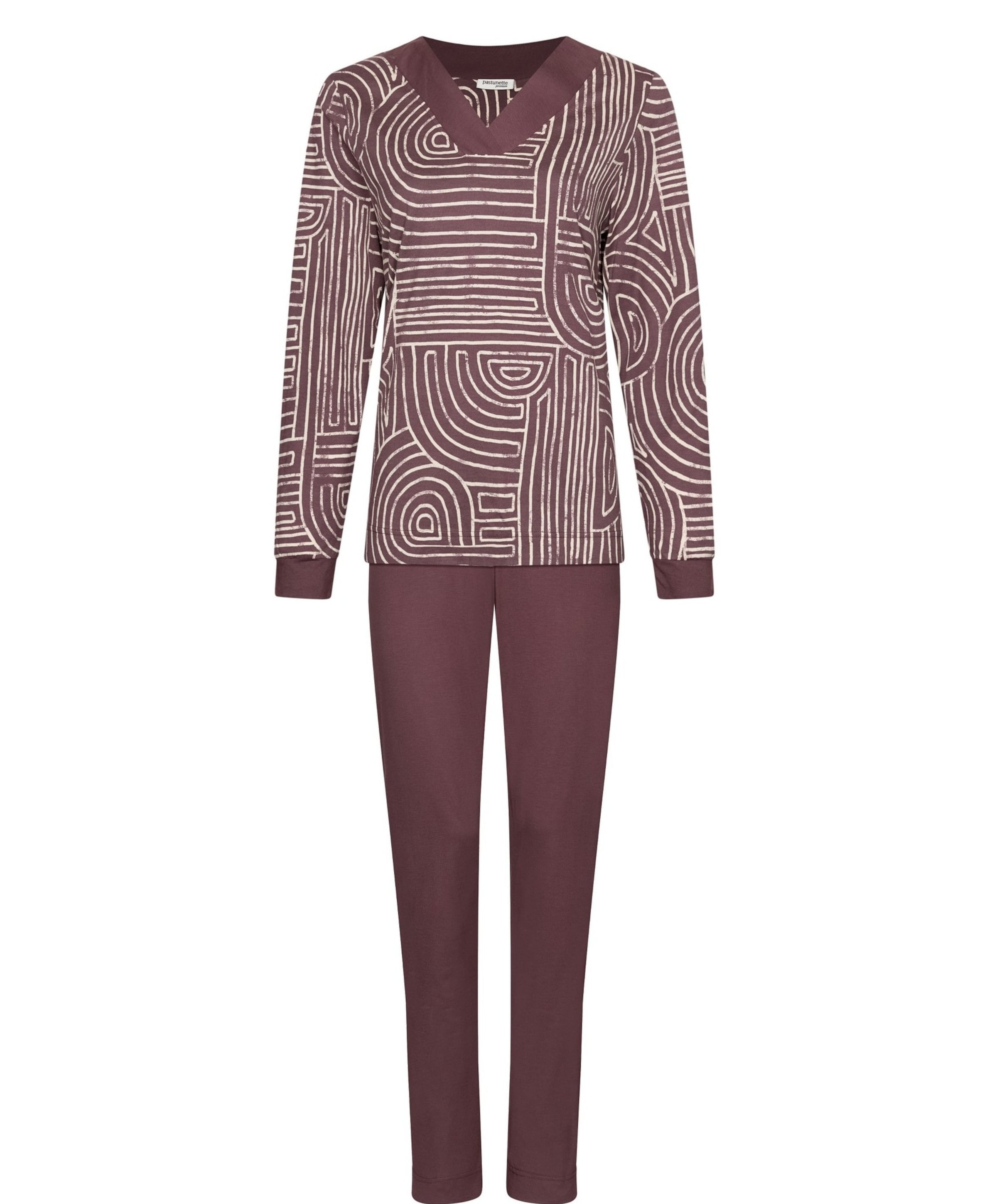 Dames pyjamaset bordeaux