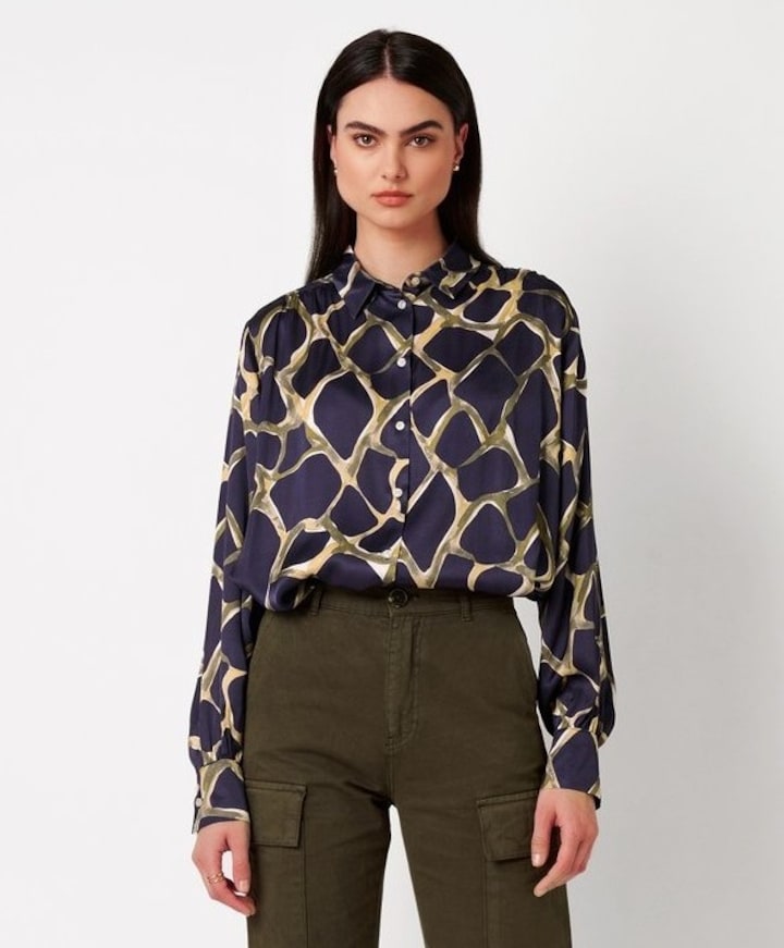 Dames blouse blauw
