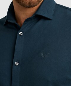 Heren overhemd lange mouw blauw