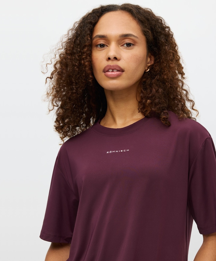 Dames t-shirt bordeaux