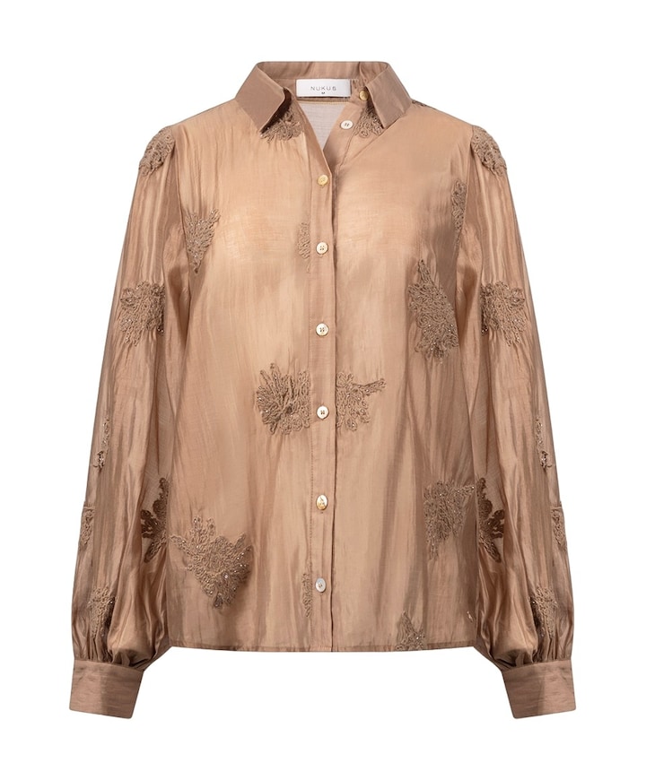 Dames blouse beige