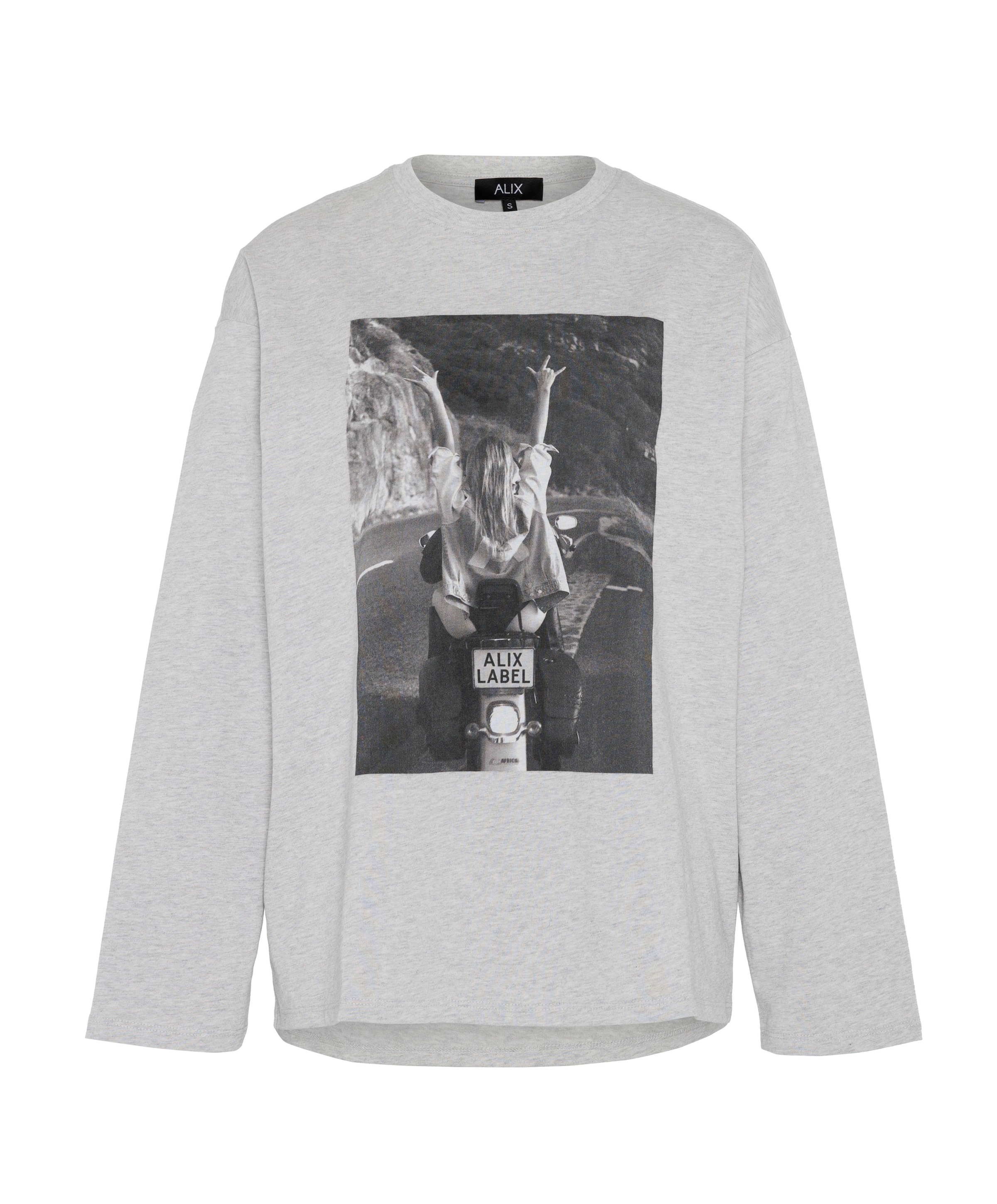 Dames longsleeve grijs