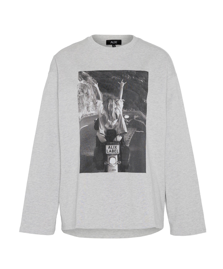 Dames longsleeve grijs