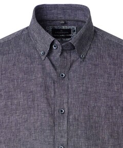 Heren overhemd korte mouw blauw