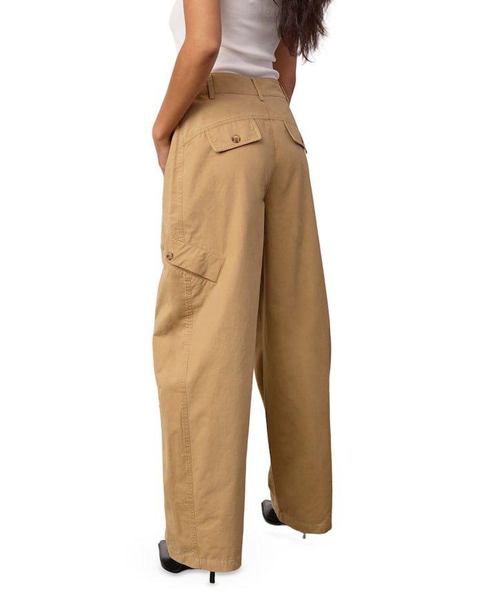 EvelynCC Barrel dames broek beige
