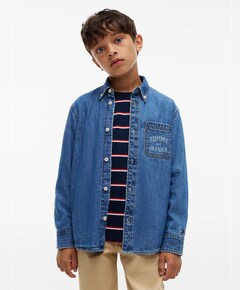 Jongens overhemd lange mouw blauw