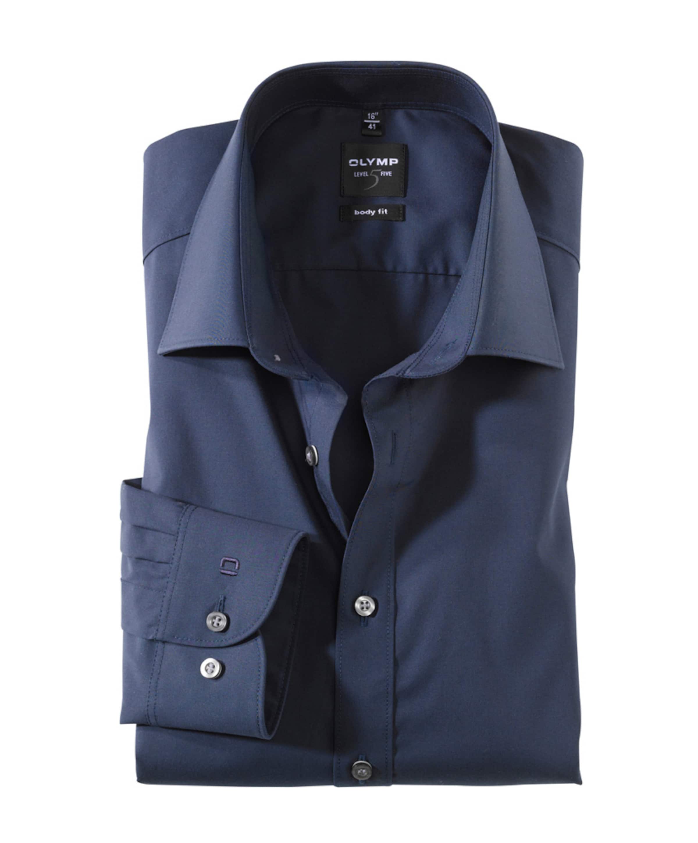 Heren overhemd lange mouw blauw