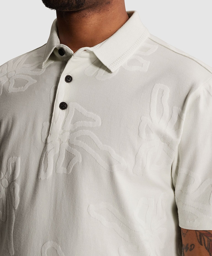 Heren polo ecru