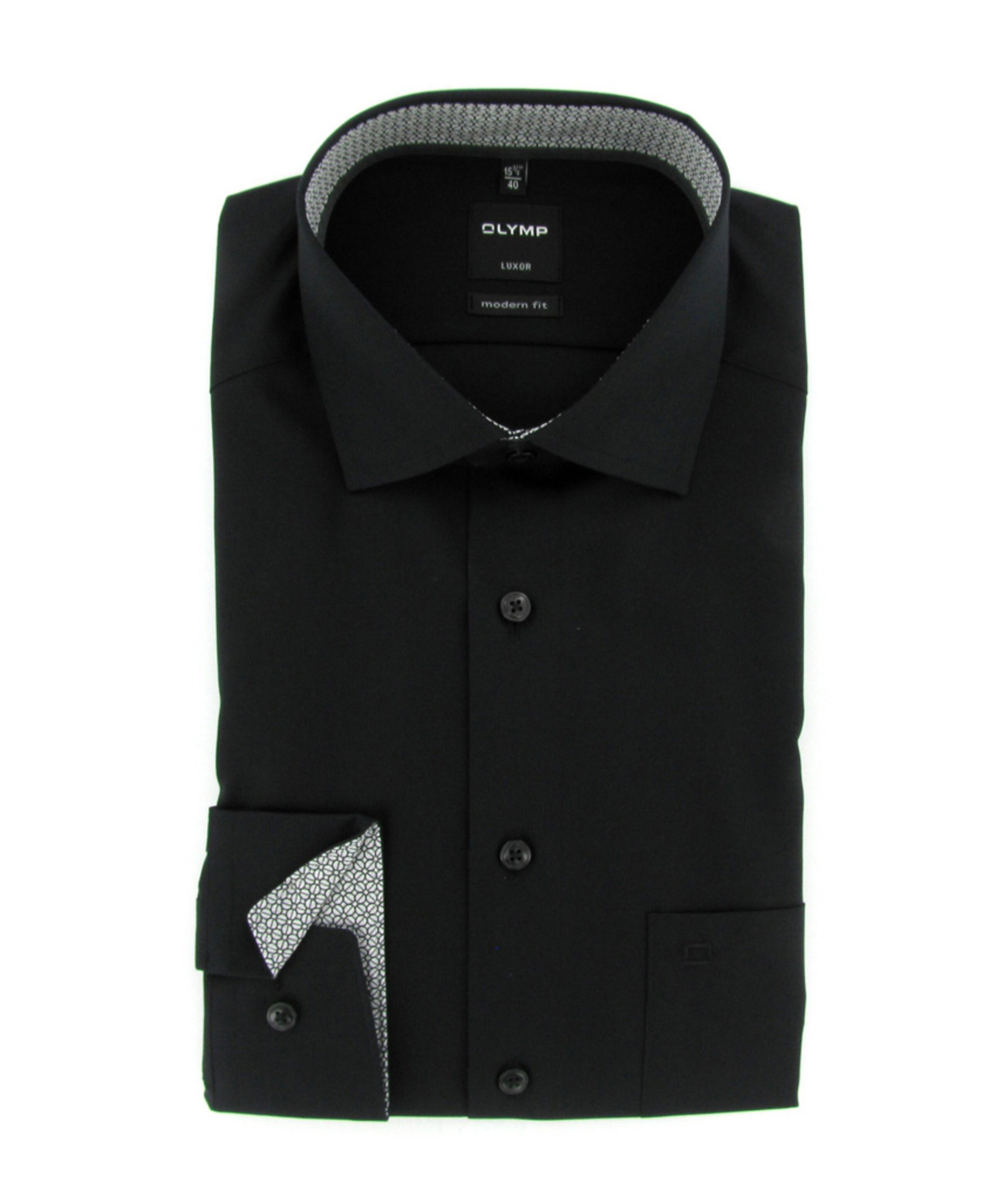 Heren overhemd lange mouw zwart