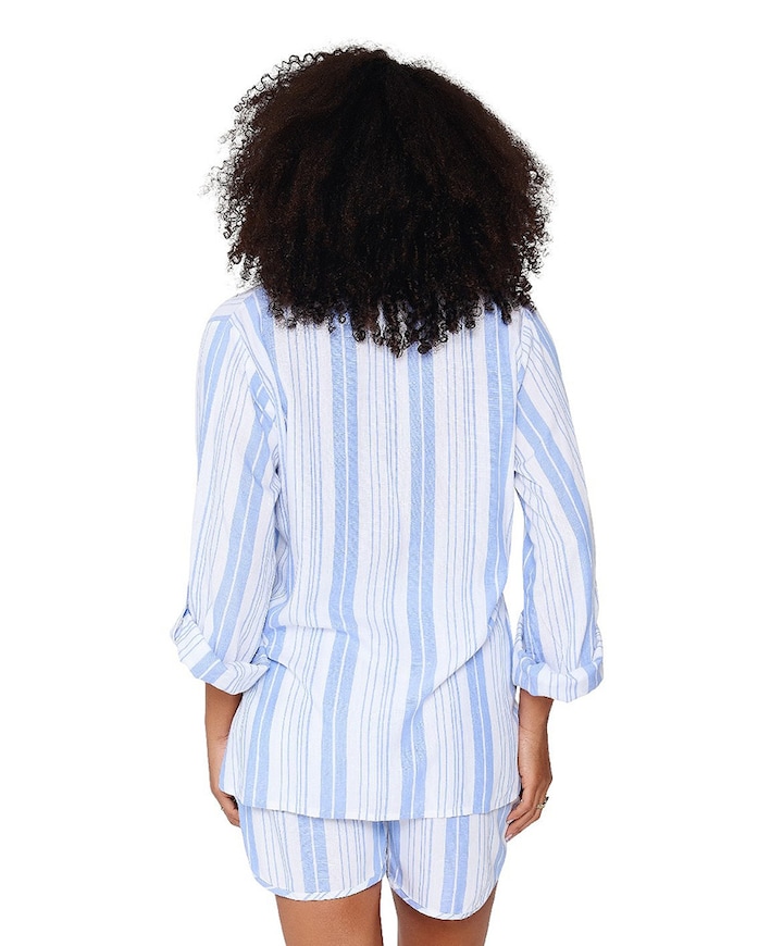 Dames shortama blauw