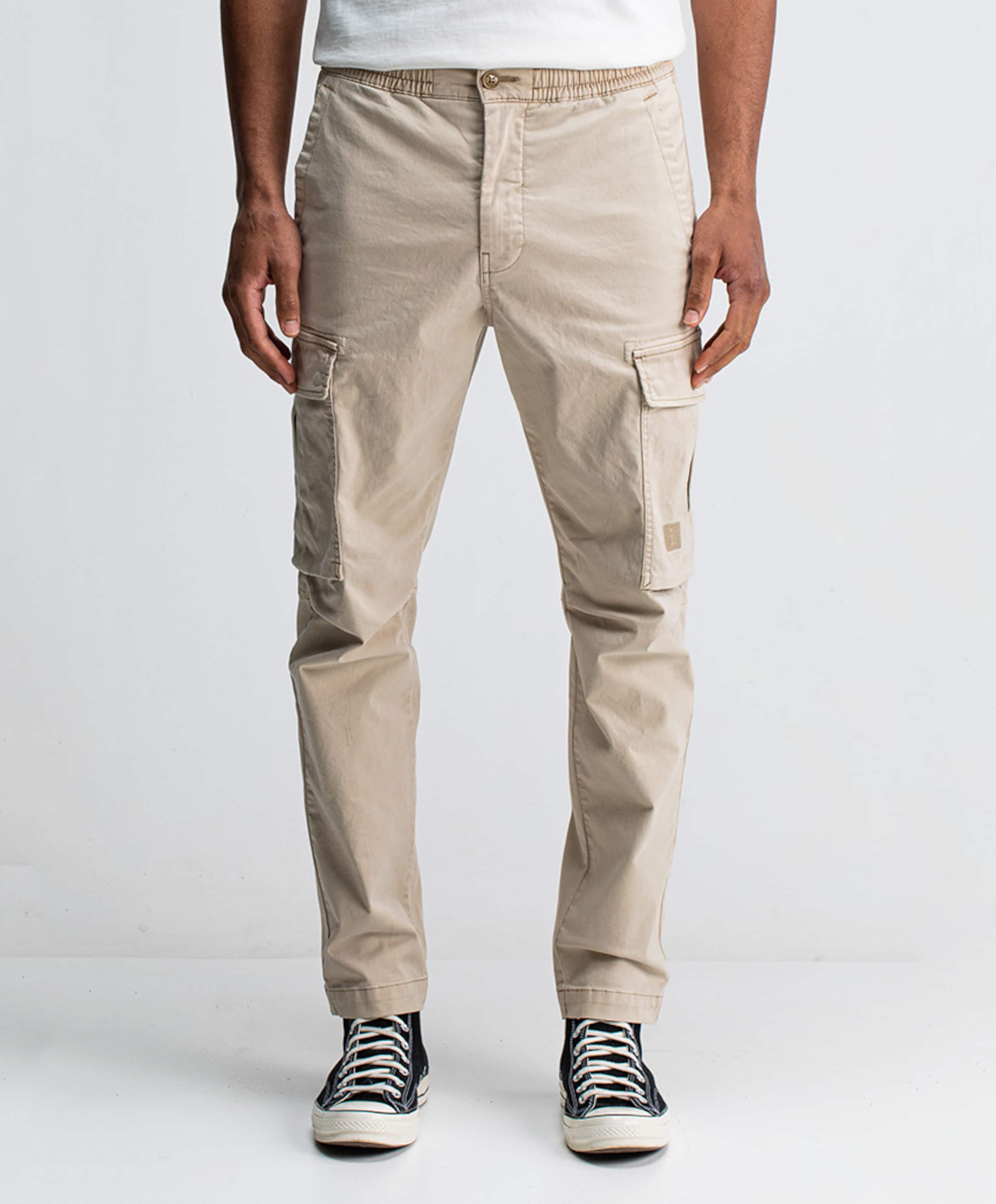 Tristan Slim Sateen Cargo heren broek beige