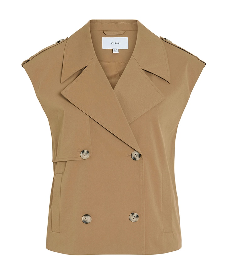 Dames gilet beige