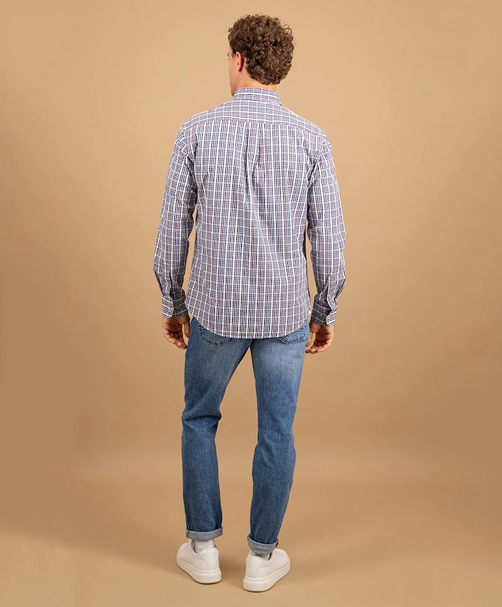 Overhemd lange mouw bordeaux