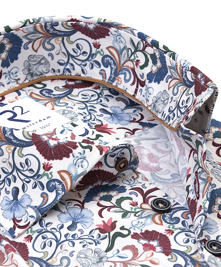 Heren overhemd lange mouw multicolor