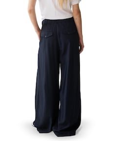 Trousers Viscose twill dames broek blauw