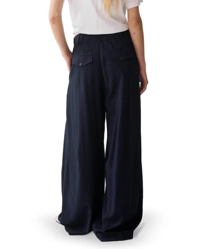 Trousers Viscose twill dames broek blauw