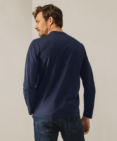 Heren longsleeve blauw