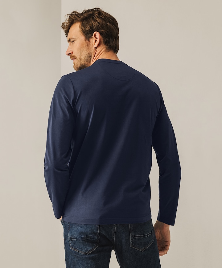 Heren longsleeve blauw