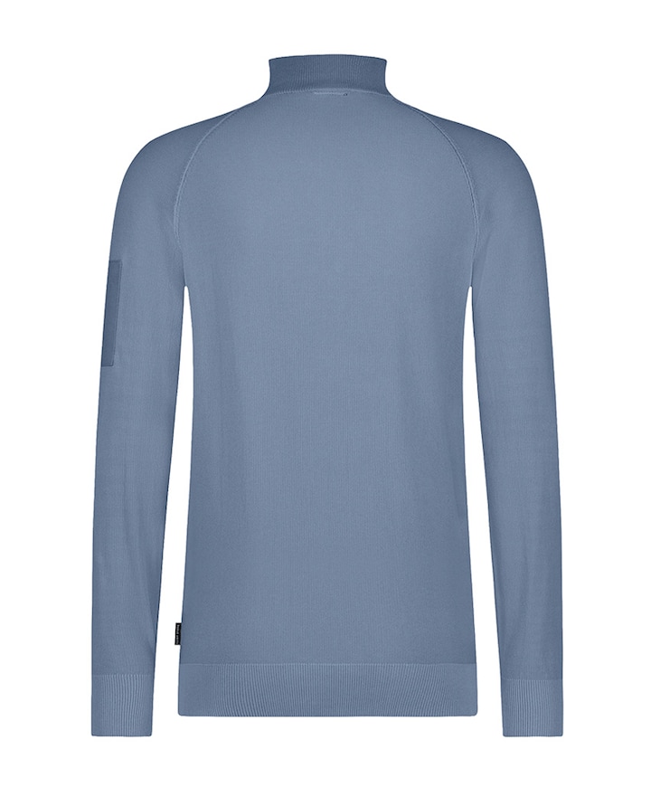 Heren trui met rits blauw