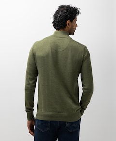 Heren trui met rits groen