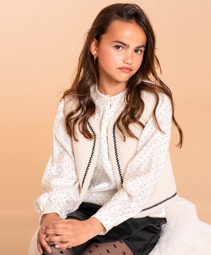 Meisjes gilet ecru