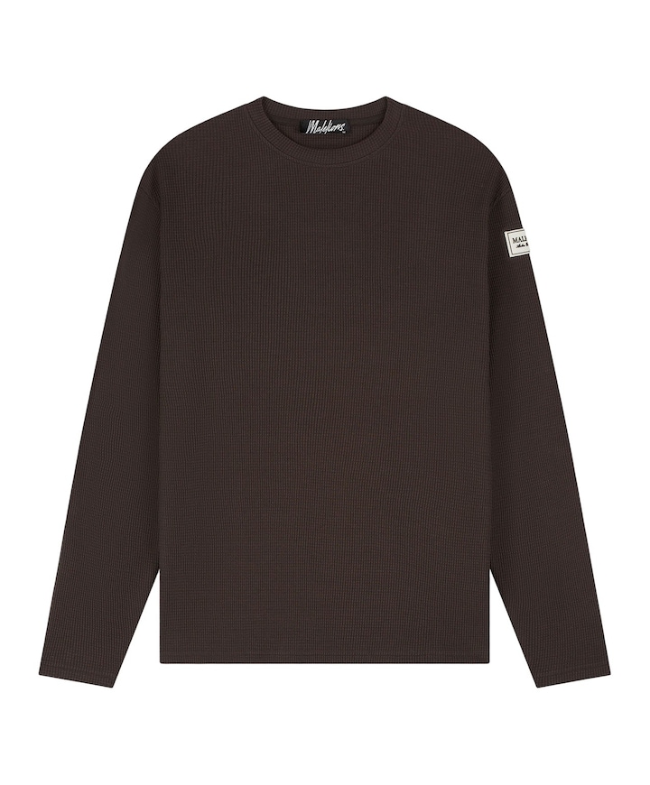 Heren longsleeve bruin