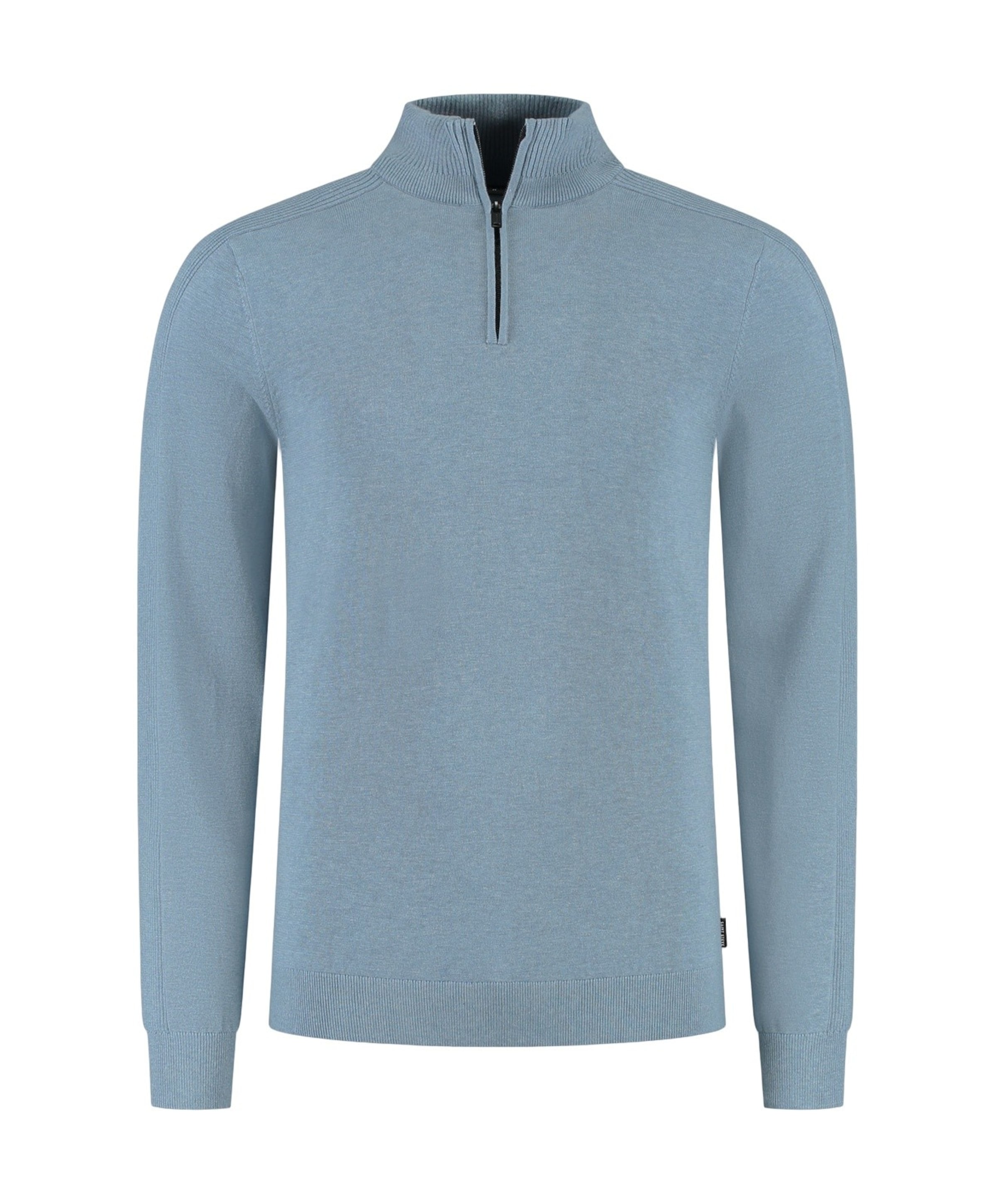 Heren trui met rits blauw