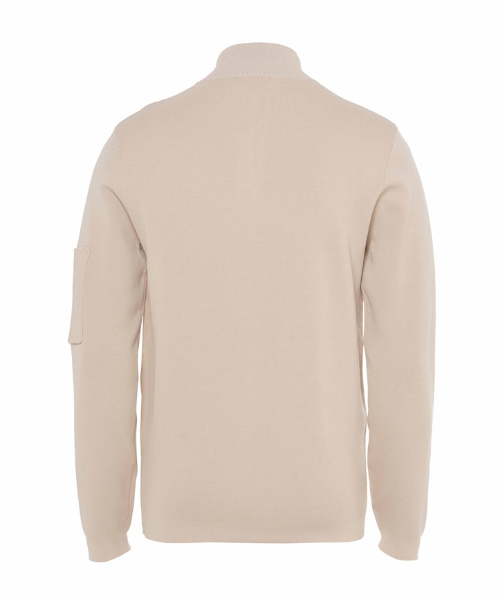 Trui met rits beige