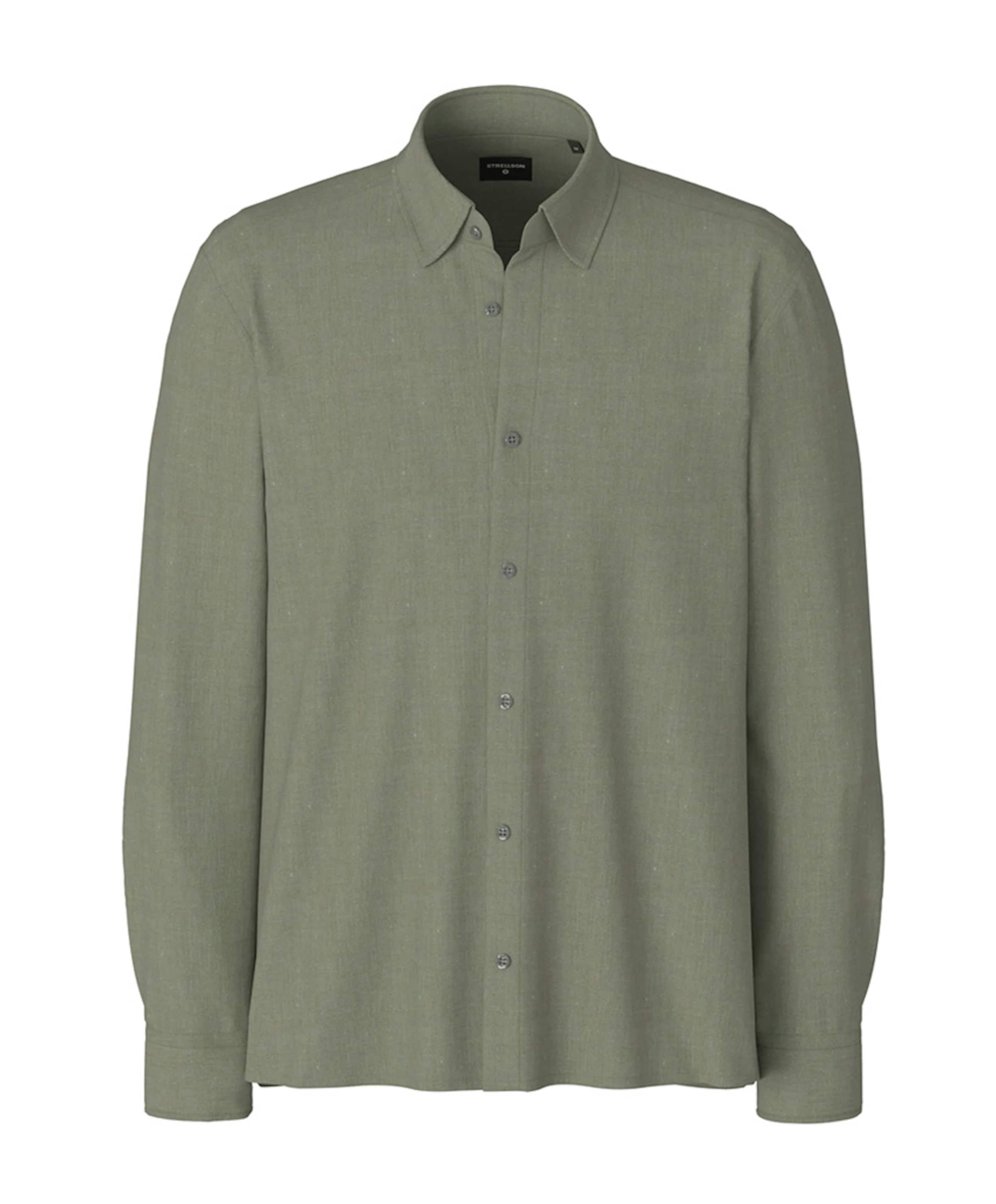 Heren overhemd lange mouw groen