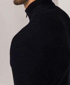 Heren trui met rits blauw