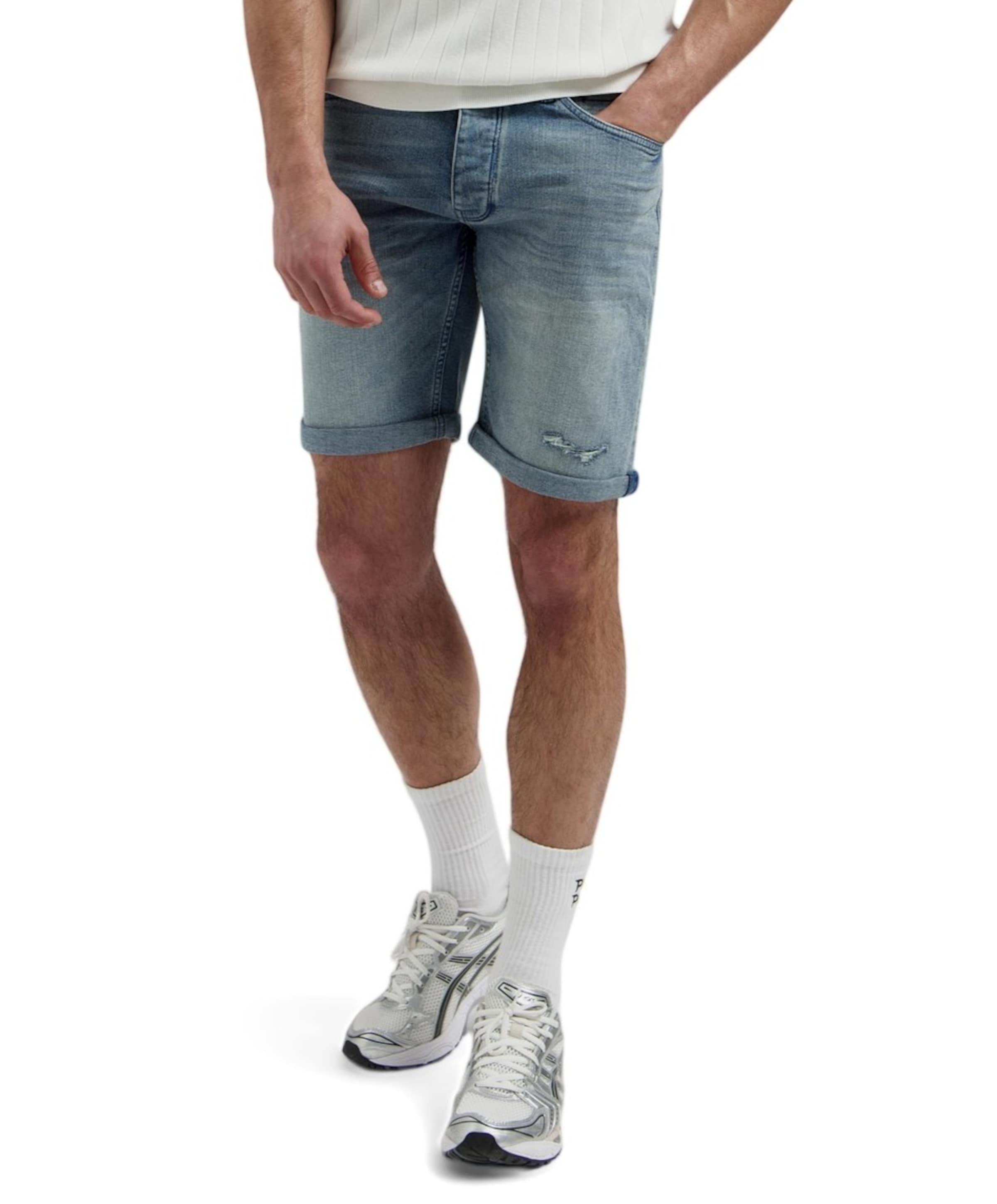 The Miles Slim Fit Short heren korte broek blauw