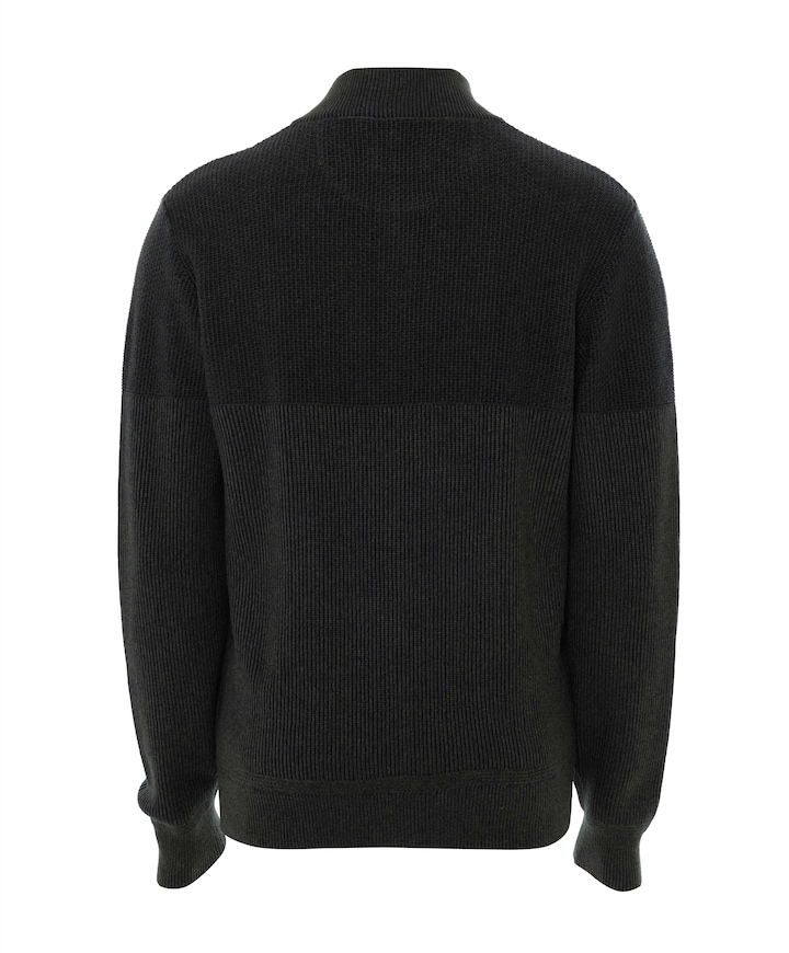 Heren trui met rits groen