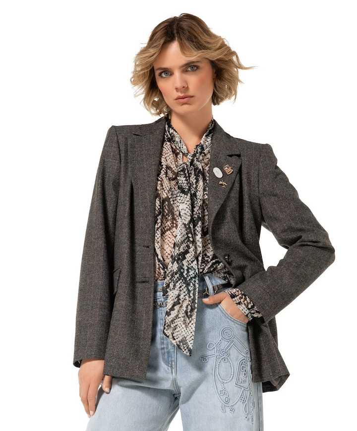 Dames blazer grijs