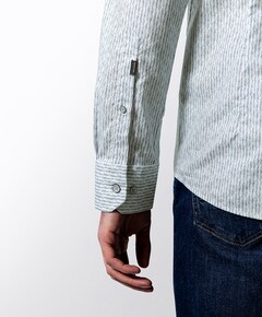 Heren overhemd lange mouw blauw