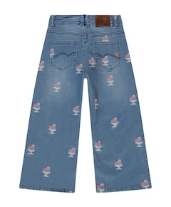Printed Denim meisjes broek blauw
