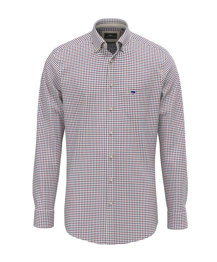 Heren overhemd lange mouw rood