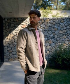 Heren overshirt grijs