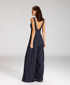 Jumpsuit mit Spitzentop und ausgest dames jumpsuit blauw