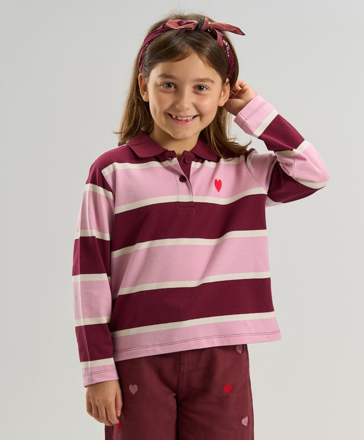 Meisjes polo bordeaux