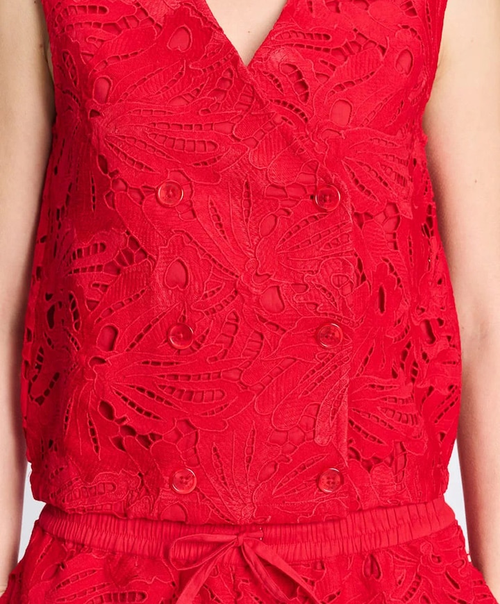 Dames gilet rood