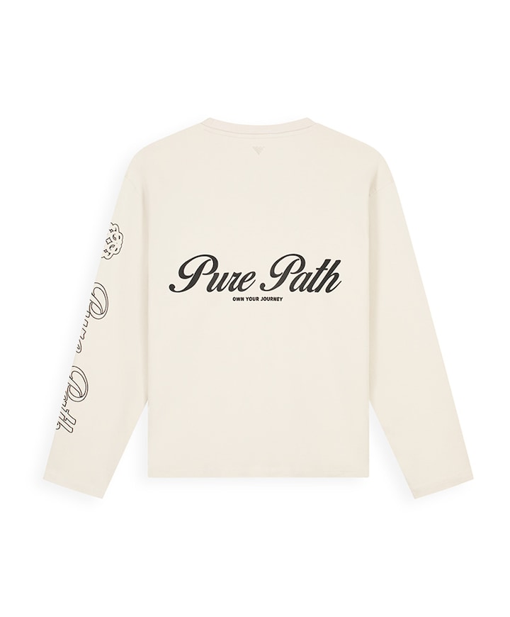 Heren longsleeve beige