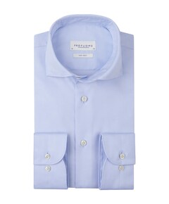 Heren overhemd lange mouw blauw