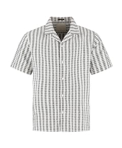 Heren overhemd korte mouw beige