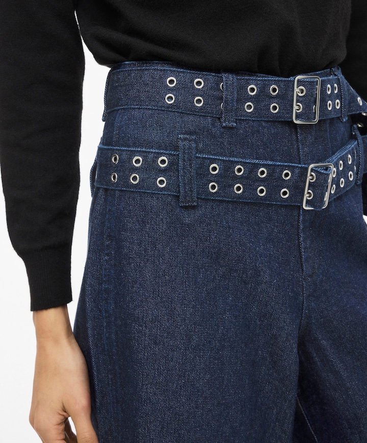 VIADONA HW BELTED jorts blauw