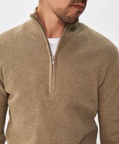 Trui met rits bruin