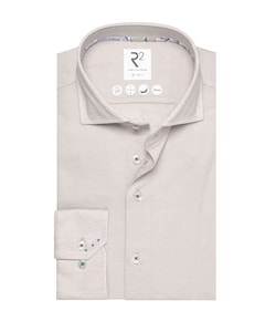 Heren overhemd lange mouw beige