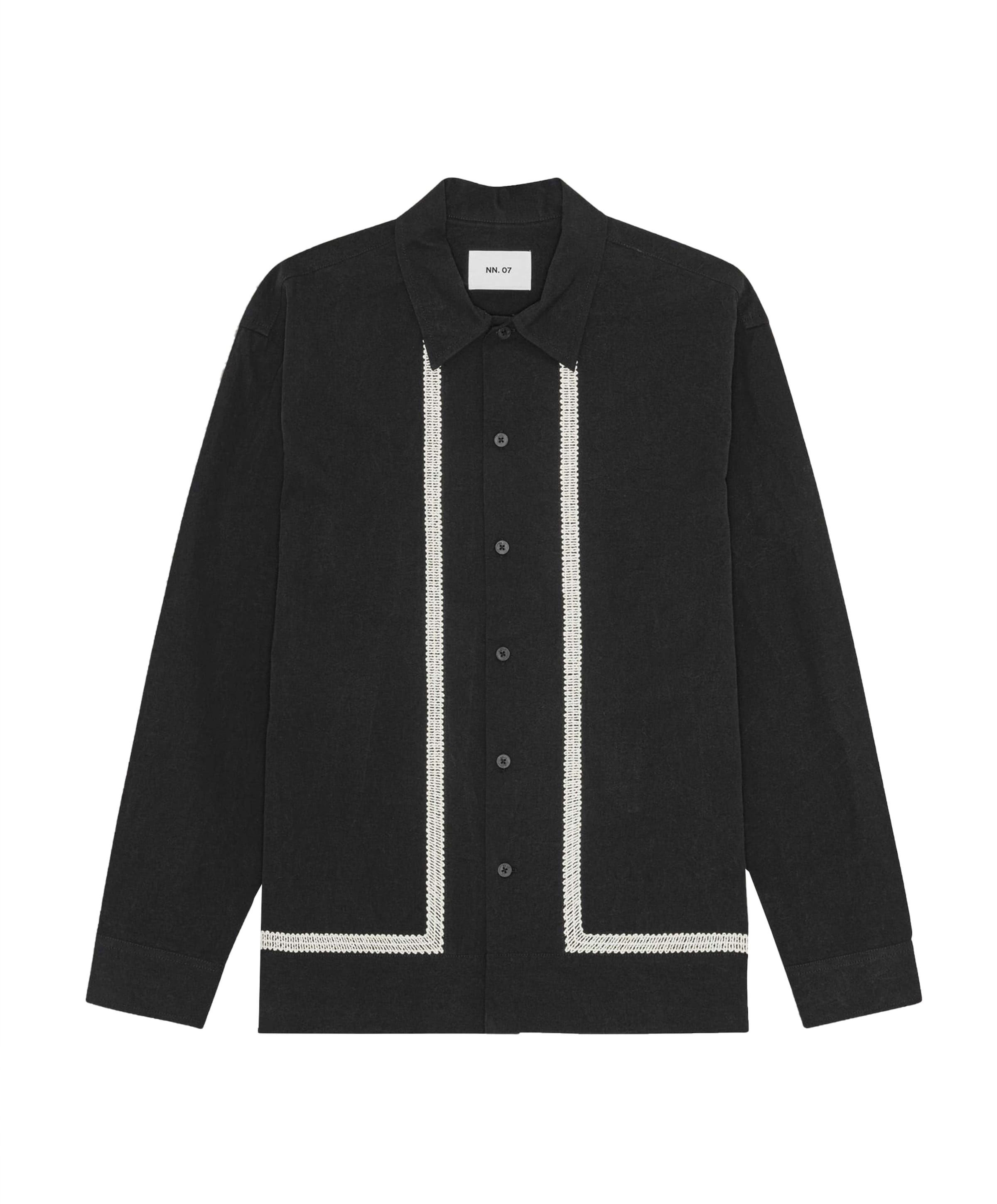 Heren overhemd lange mouw zwart