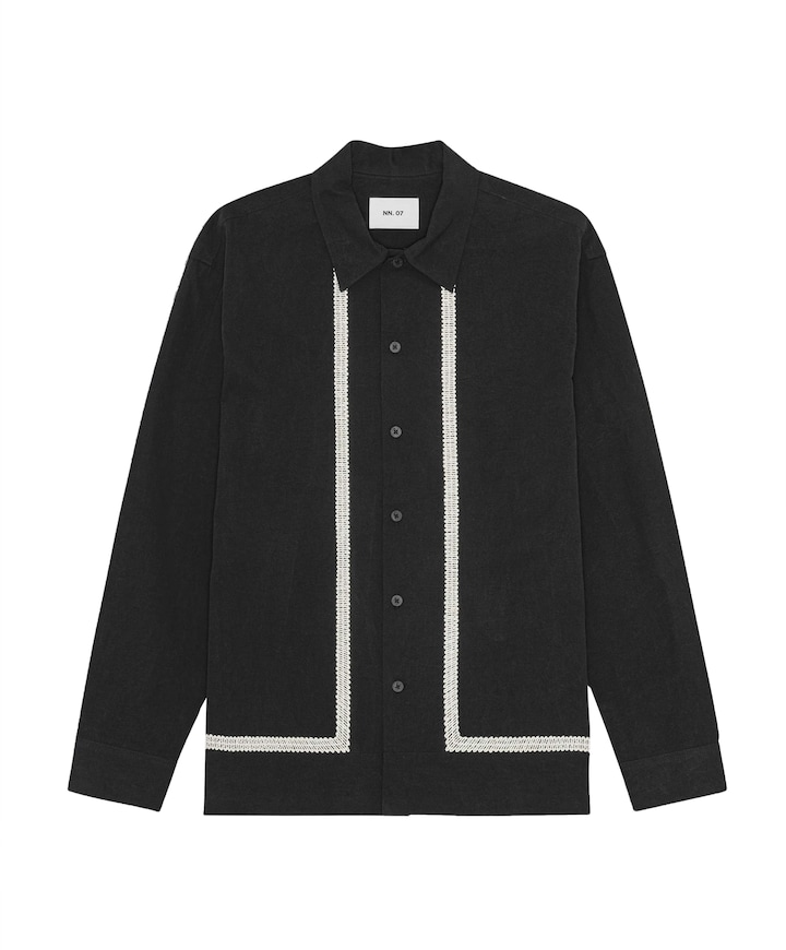 Heren overhemd lange mouw zwart